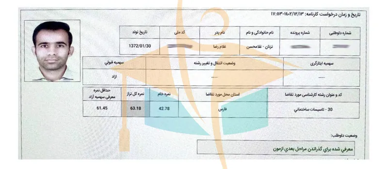 کارنامه قبول شدگان آزمون کارشناس رسمی- آکادمی کریمی