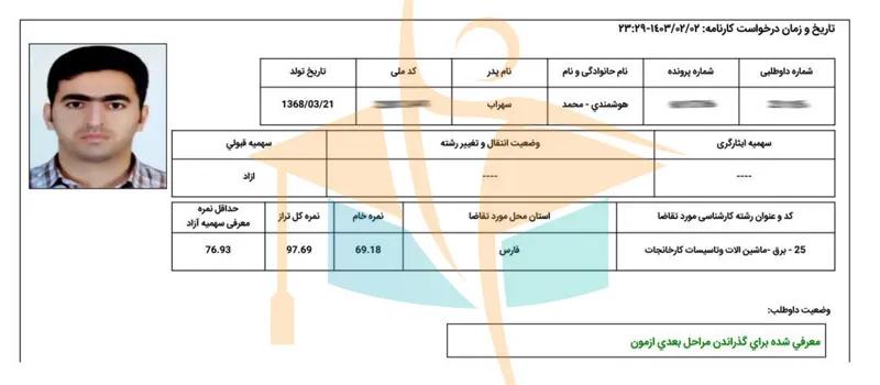 کارنامه قبول شدگان آزمون کارشناس رسمی آکادمی کریمی 39