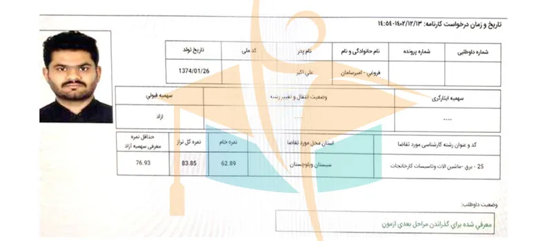 کارنامه قبول شدگان آزمون کارشناس رسمی- آکادمی کریمی