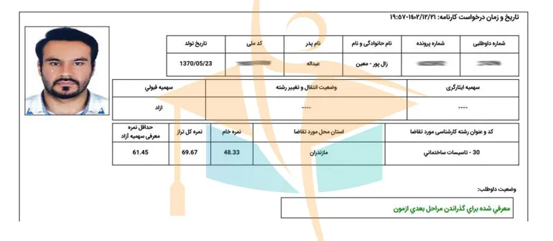 کارنامه قبول شدگان آزمون کارشناس رسمی آکادمی کریمی 42