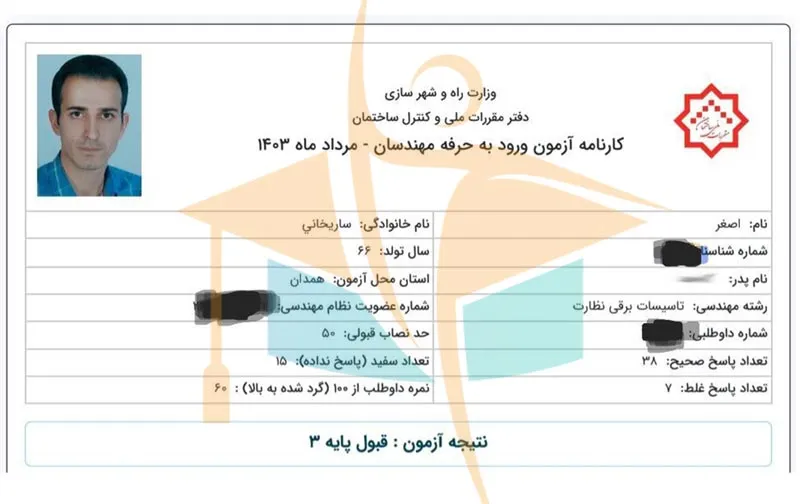 کارنامه قبولی آزمون نظام مهندسی برق- آکادمی کریمی