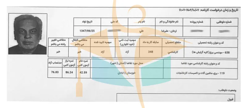 کارنامه قبول شدگان آزمون کارشناس رسمی- آکادمی کریمی